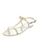 Stuart Weitzman Rubber Bow Accents T-Strap Sandals