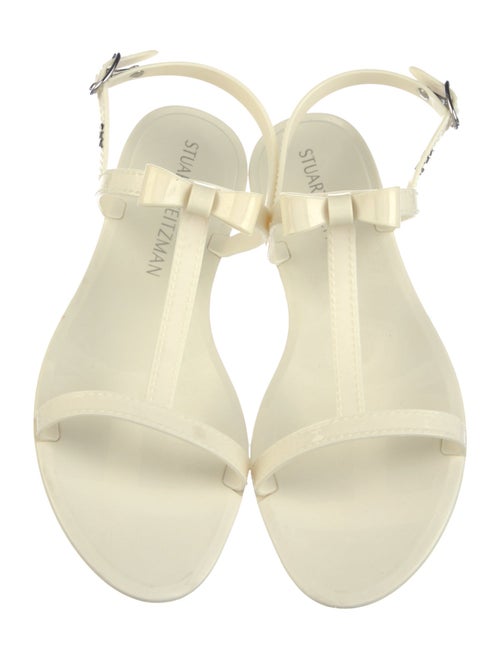 Stuart Weitzman Rubber Bow Accents T-Strap Sandals