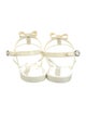 Stuart Weitzman Rubber Bow Accents T-Strap Sandals