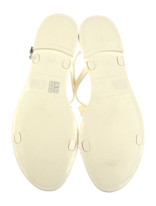 Stuart Weitzman Rubber Bow Accents T-Strap Sandals
