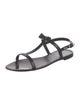 Stuart Weitzman Rubber Bow Accents T-Strap Sandals