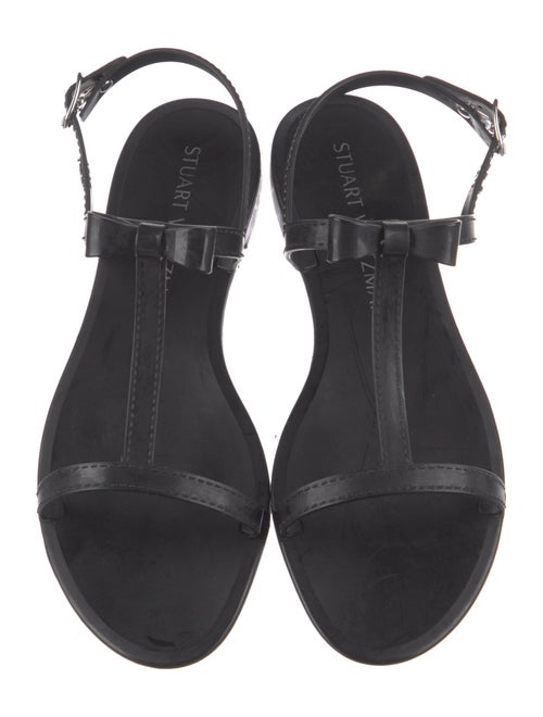 Stuart Weitzman Rubber Bow Accents T-Strap Sandals