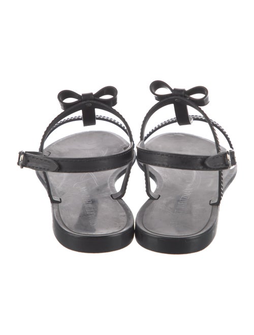 Stuart Weitzman Rubber Bow Accents T-Strap Sandals