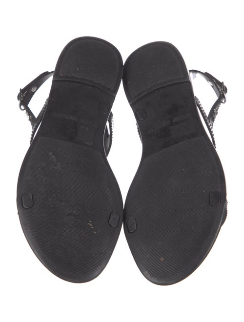 Stuart Weitzman Rubber Bow Accents T-Strap Sandals