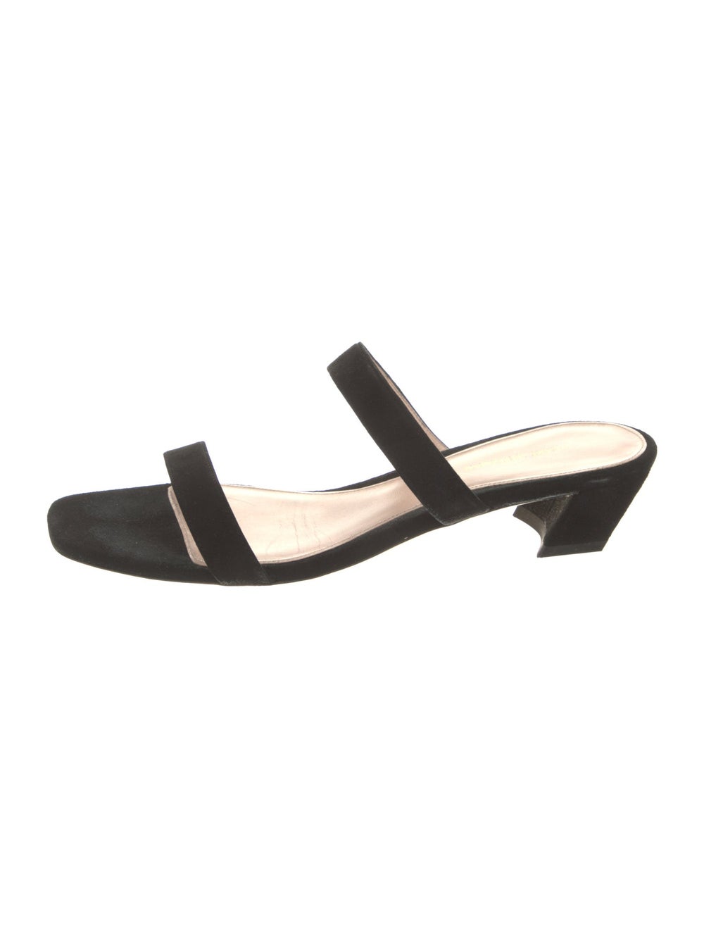 Stuart Weitzman Suede Slides Black - image 1