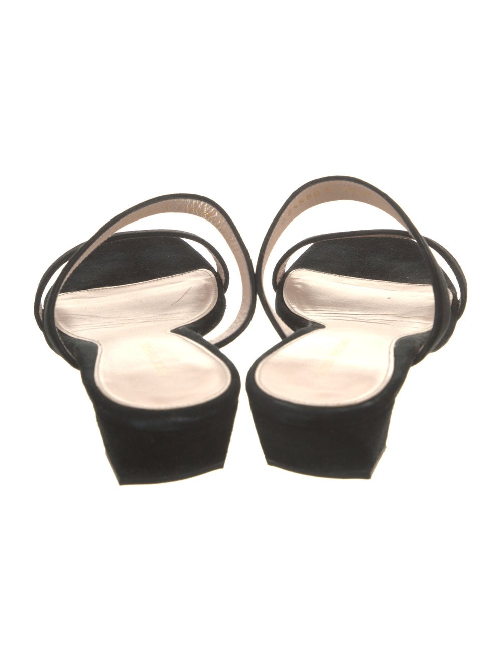 Stuart Weitzman Suede Slides Black - image 4