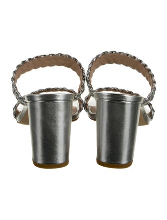 Stuart Weitzman Leather Braided Accents Slides