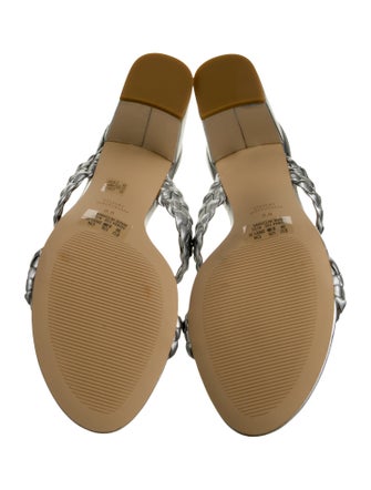 Stuart Weitzman Leather Braided Accents Slides