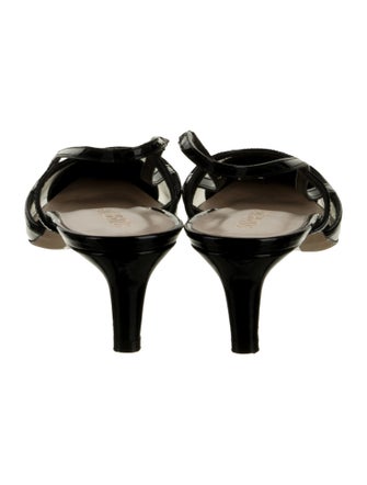 Stuart Weitzman Patent Leather Animal Print Slingback Pumps