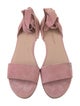 Stuart Weitzman Suede Fringe Trim Accent Sandals