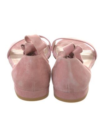 Stuart Weitzman Suede Fringe Trim Accent Sandals