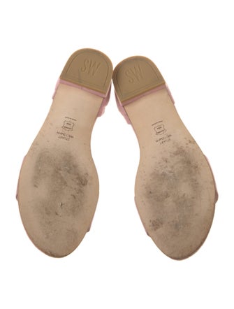 Stuart Weitzman Suede Fringe Trim Accent Sandals