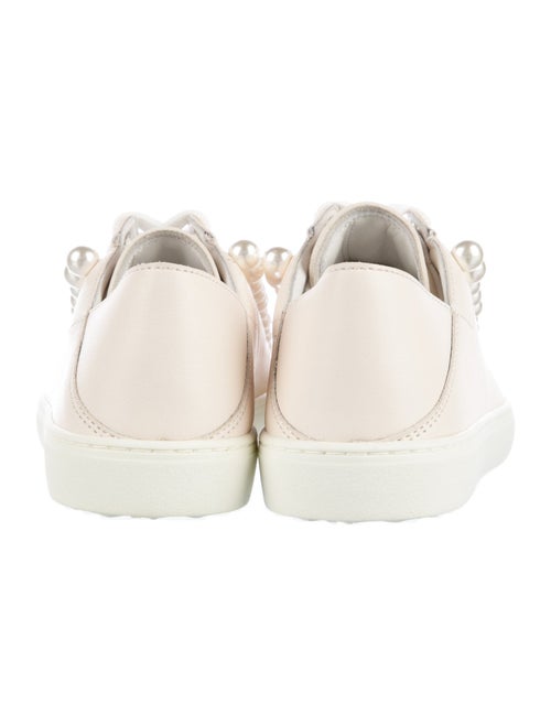 Stuart Weitzman Leather Beaded Accents Sneakers