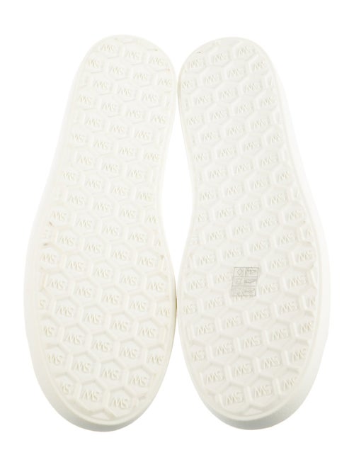 Stuart Weitzman Leather Beaded Accents Sneakers