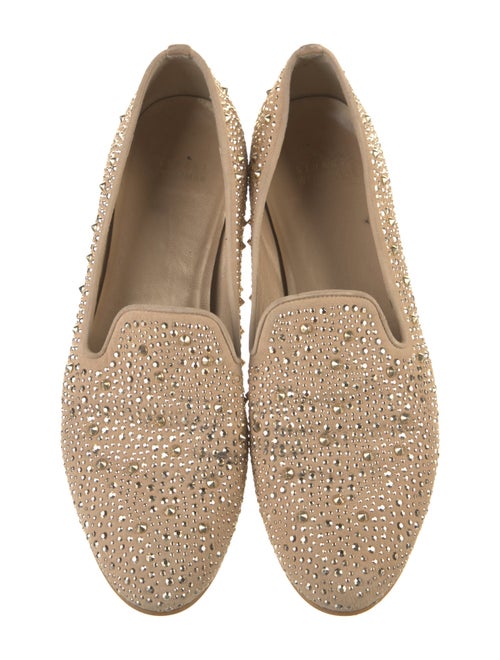 Stuart Weitzman Suede Studded Accents Loafers