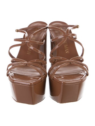 Stuart Weitzman Patent Leather Slingback Sandals