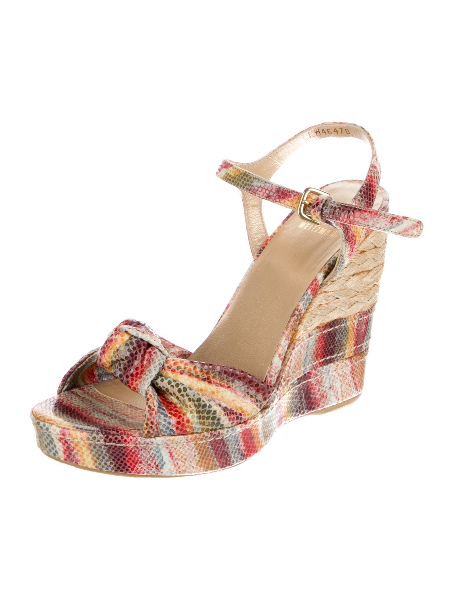 Stuart Weitzman Leather Printed Espadrilles