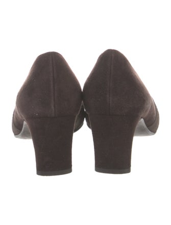 Stuart Weitzman Suede Grosgrain Trim Pumps