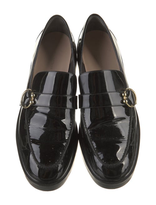 Stuart Weitzman Patent Leather Crystal Embellishments Loafers