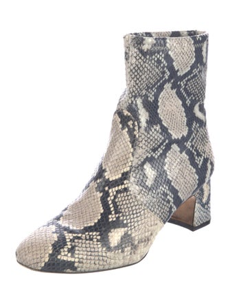 Stuart Weitzman Embossed Leather Animal Print Boots