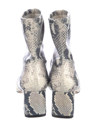 Stuart Weitzman Embossed Leather Animal Print Boots