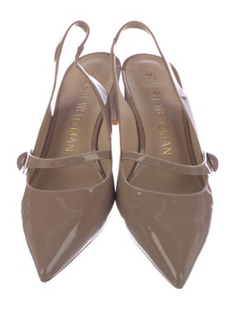 Stuart Weitzman Patent Leather Slingback Pumps