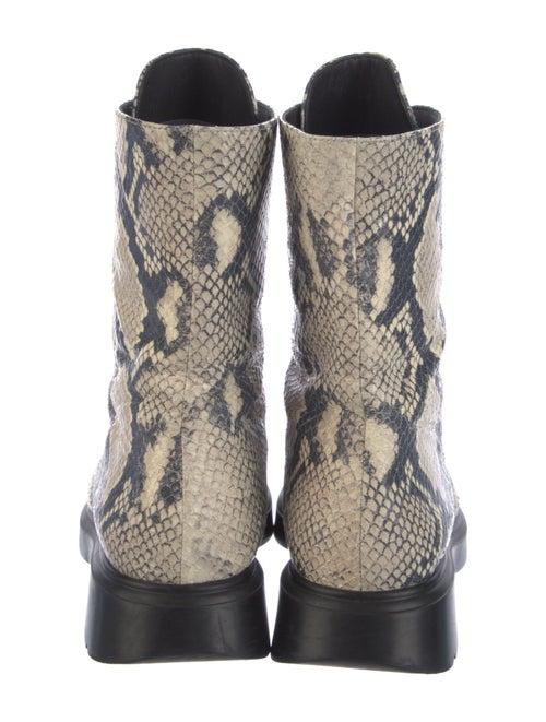 Stuart Weitzman Leather Animal Print Combat Boots