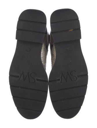 Stuart Weitzman Leather Animal Print Combat Boots