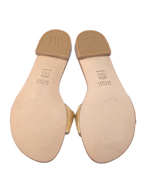 Stuart Weitzman Leather Colorblock Pattern Slides