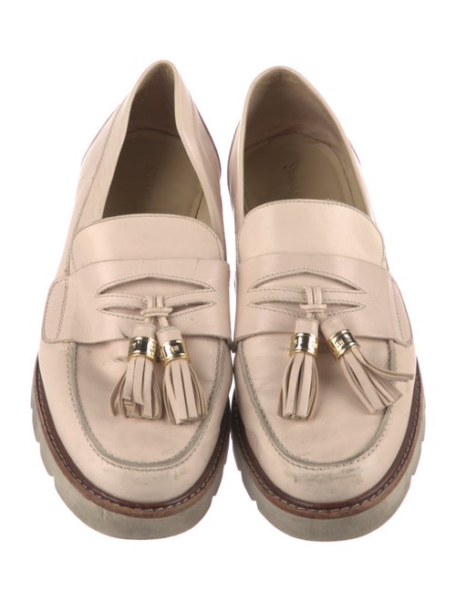 Stuart Weitzman Leather Tassel Accents Loafers