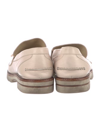 Stuart Weitzman Leather Tassel Accents Loafers