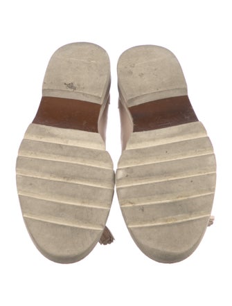 Stuart Weitzman Leather Tassel Accents Loafers