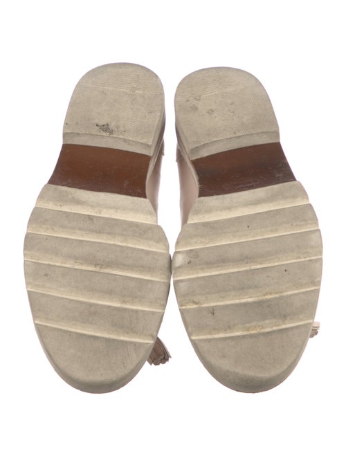 Stuart Weitzman Leather Tassel Accents Loafers