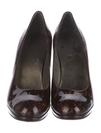 Stuart Weitzman Patent Leather Animal Print Pumps