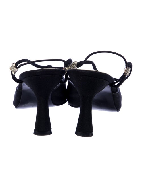 Stuart Weitzman Satin Crystal Embellishments T-Strap Pumps