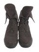 Stuart Weitzman Suede Chain-Link Accents Combat Boots