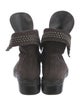 Stuart Weitzman Suede Chain-Link Accents Combat Boots