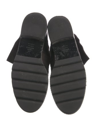 Stuart Weitzman Suede Chain-Link Accents Combat Boots