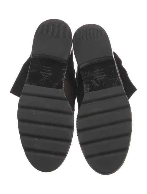 Stuart Weitzman Suede Chain-Link Accents Combat Boots