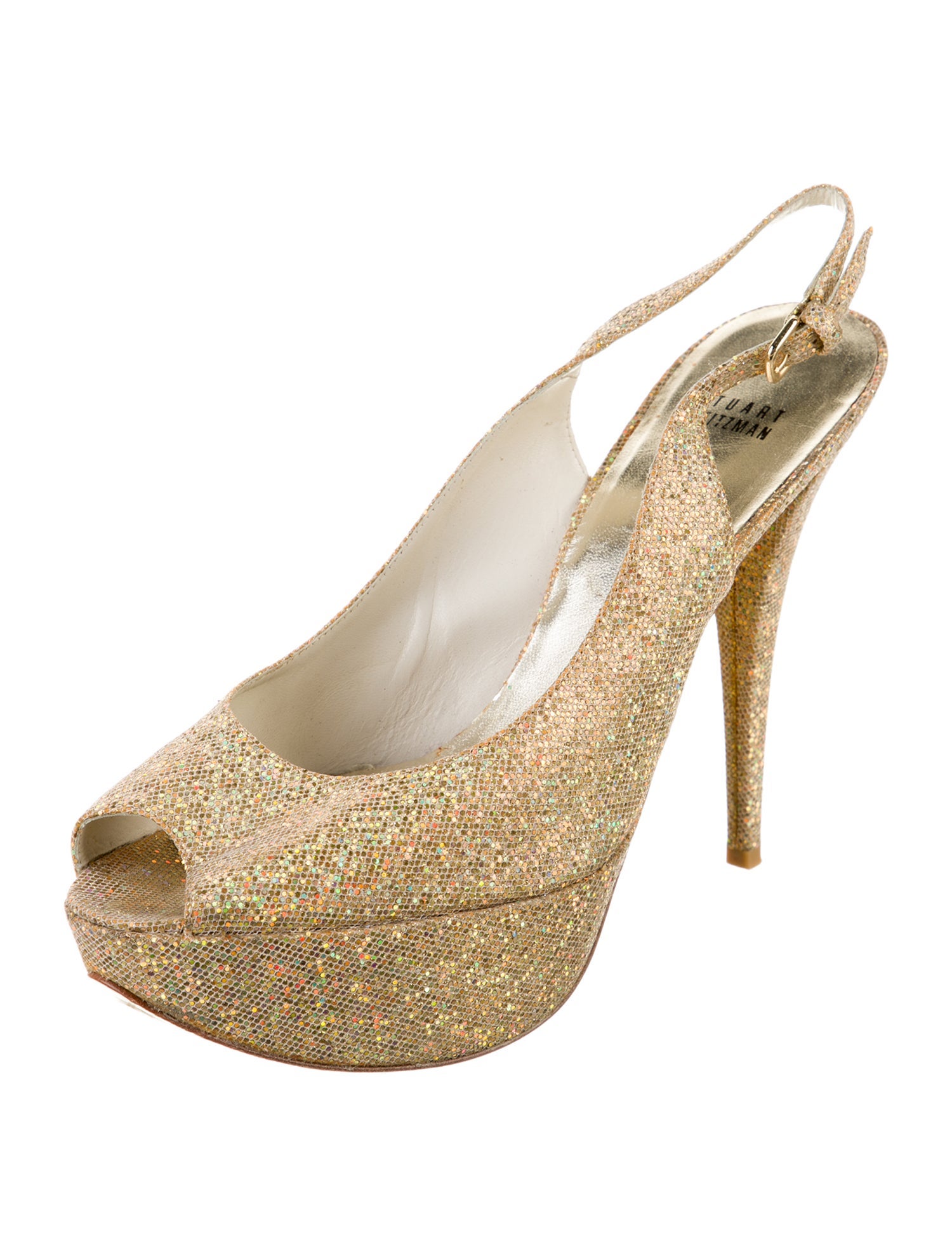 Stuart Weitzman Glitter Printed Slingback Pumps