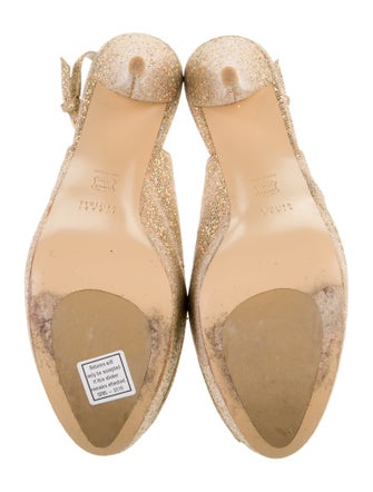 Stuart Weitzman Glitter Printed Slingback Pumps
