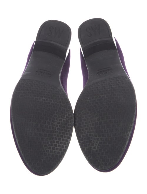 Stuart Weitzman Suede Crystal Embellishments Loafers