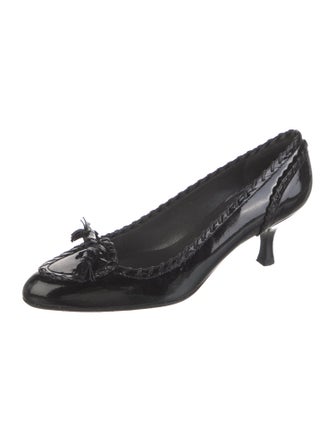 Stuart Weitzman Patent Leather Whipstitch Trim Pumps