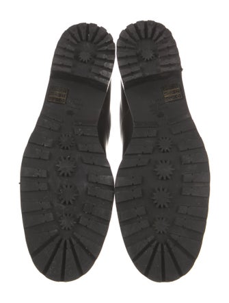 Stuart Weitzman Leather Chain-Link Accents Combat Boots