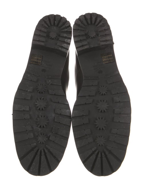 Stuart Weitzman Leather Chain-Link Accents Combat Boots