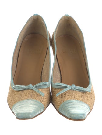 Stuart Weitzman Raffia Printed Pumps