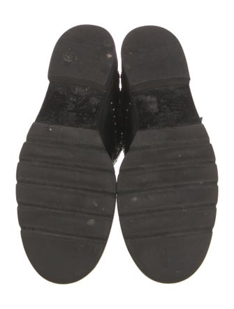 Stuart Weitzman Faux Pearl Accents Leather Combat Boots