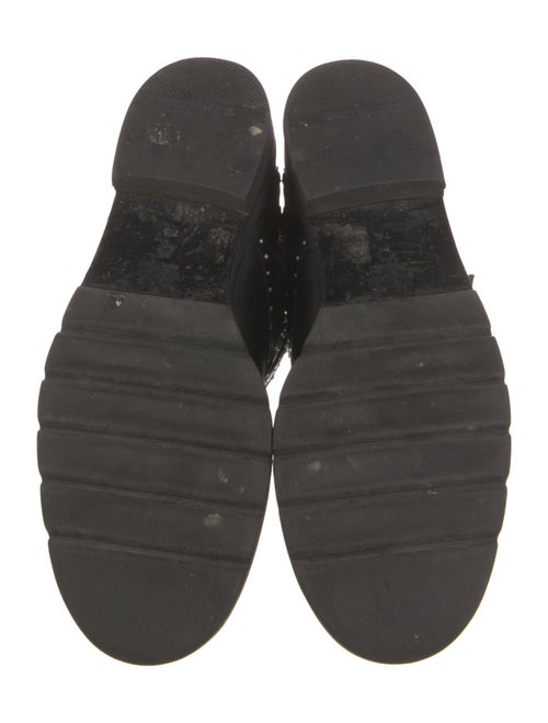 Stuart Weitzman Faux Pearl Accents Leather Combat Boots