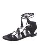 Stuart Weitzman Suede Tassel Accents Gladiator Sandals
