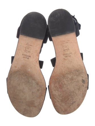 Stuart Weitzman Suede Tassel Accents Gladiator Sandals